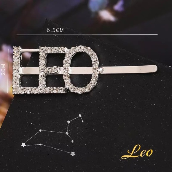 🆑10/$25🆑𝗖𝗟𝗘𝗔𝗥𝗔𝗡𝗖𝗘 LEO Crystal Silver Hairpin NEW - Picture 8 of 8